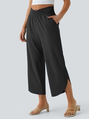 Halara Breezeful High Waisted Crossover Quick Dry Resort Pants with Pockets NWT